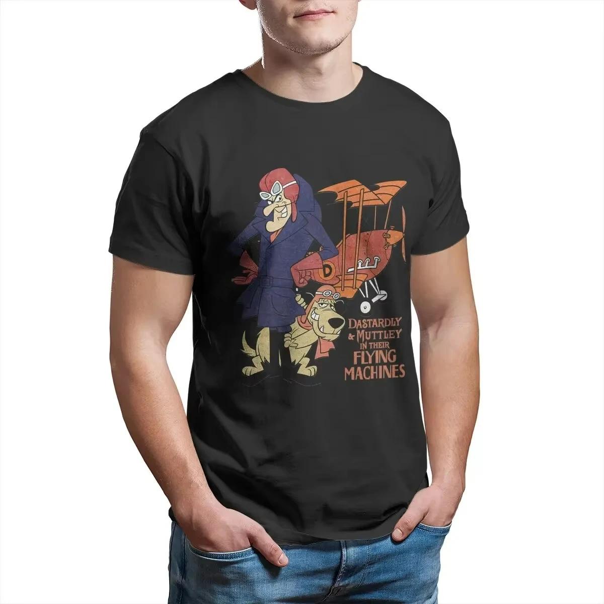 

2025 Men s Dastardly Muttley Flying Machines Wacky Races Cartoon T Shirts Cotton Clothing O Neck Tee Shirt Graphic Printed 4XL