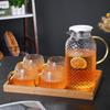 Juego de Jarra y Vasos MULTIPOTENT de Vidrio de Borosilicato de 1.8L con Bandeja de Bambú