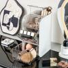 Plastic Cosmetic Storage Box Dustproof with Handle Makeup Storage Container Space Saving Stationery Storage Box Dormitory
