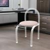 Modern Minimalist Transparent Acrylic Chair, Plush Velvet Cushion Seat, Makeup Vanity Chair, Clear Desk Chair for Living Room