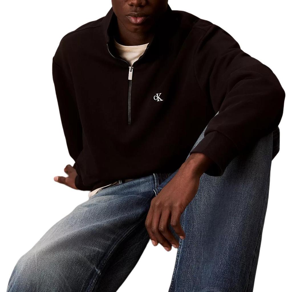 Calvin Klein Minimalist Comfortable Versatile Logo Casual Stand Collar Long Sleeve Sweatshirt Men Sweatshirt 40BM243-UB1