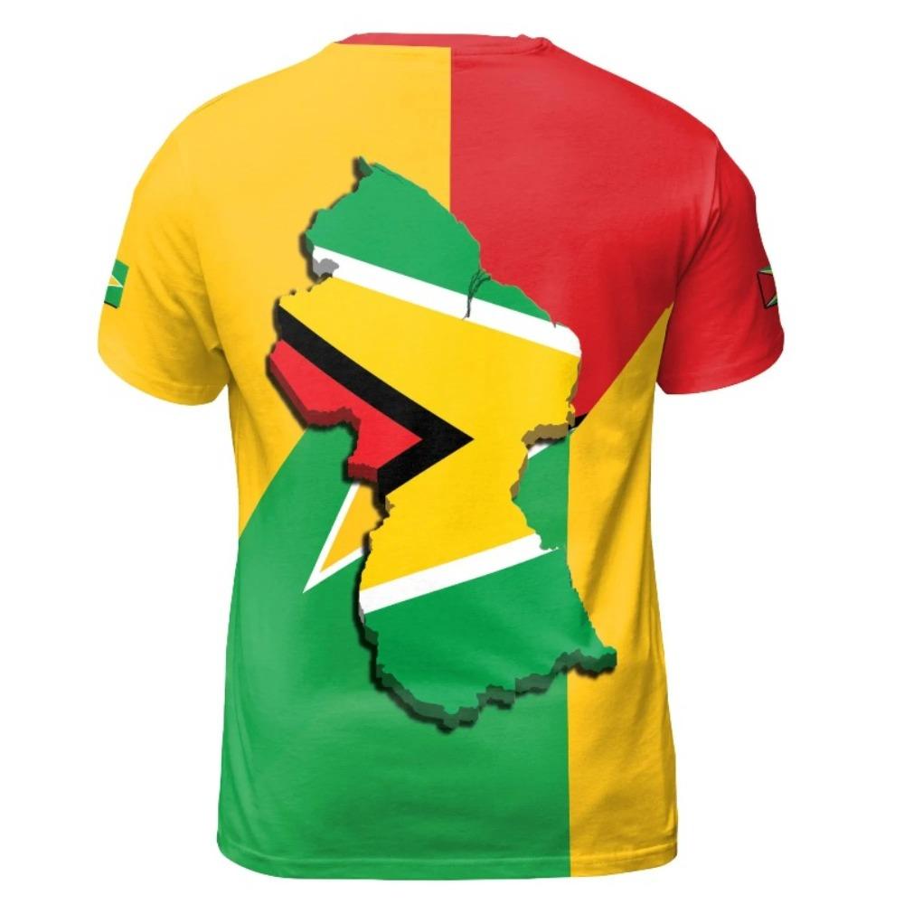 Free Custom Name Patriotic Guyana Flag 3D Printed Graphic Men's T-Shirt Women's Universal Tops T-Shirt Fashion Men's Clothing