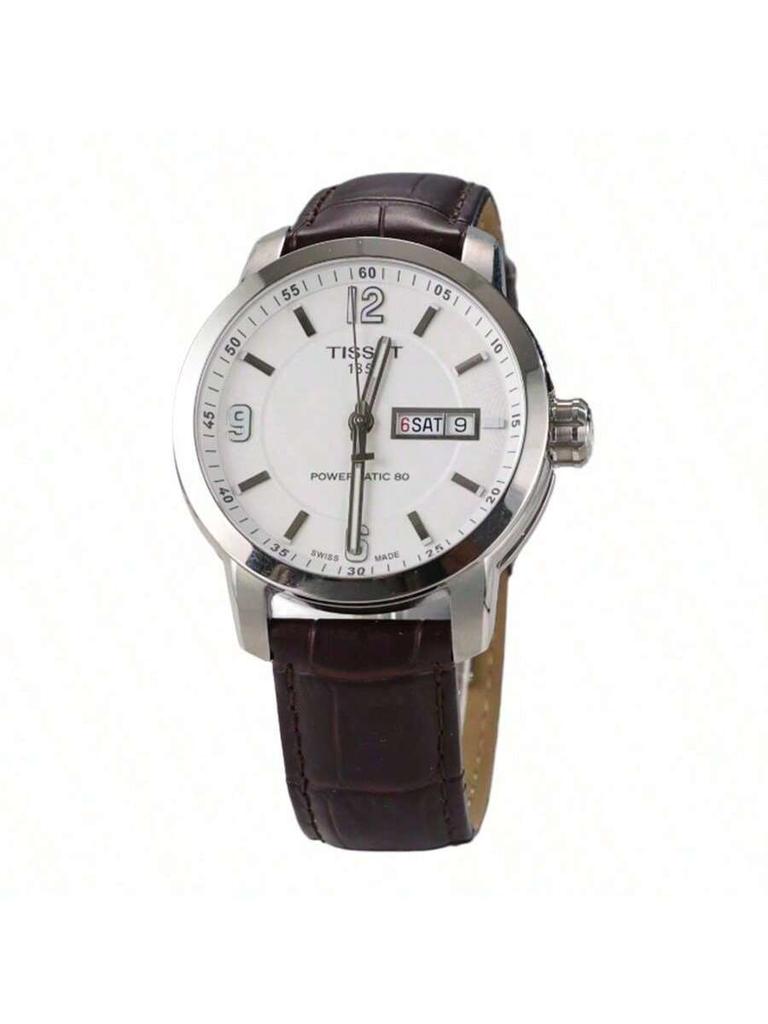 Tissot Men's Automatic Mechanical Pointer Watch with Leather Strap T055.430.16.017.00