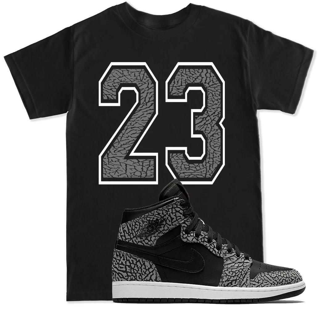 23 Elephant Print T Shirt to match with Air Js RETRO 1 Elephant Cement Shoes L