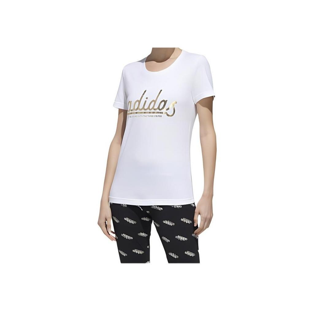 adidas Colgt Foil Print Short Sleeve T-Shirt Women Tops White FM6174