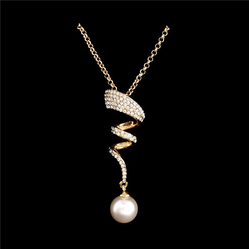 Klassische Imitationsperlen-Halskette, goldfarbenes Schmuckset für Damen, klarer Kristall, elegante Party, Mode, Kostüm, Weihnachtsgeschenk