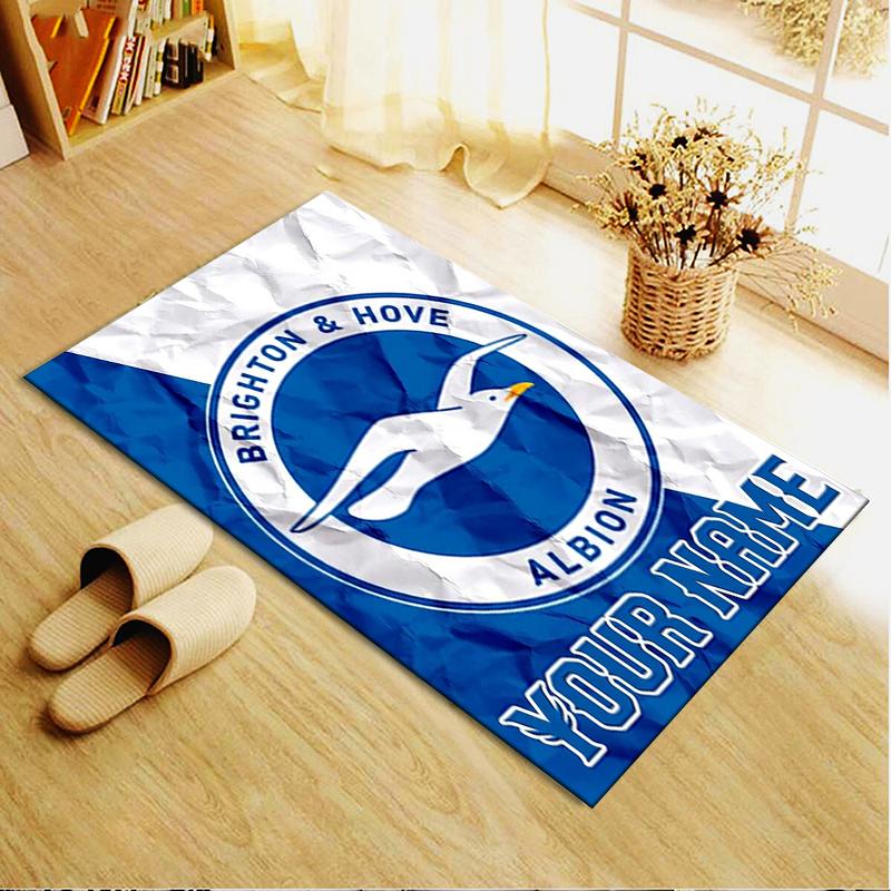 Custom Name Brighton&Hove Albion Carpet Rug for Living Room Bedroom Home Sofa Decoration,Kids play Non-slip Floor Mat