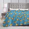 Psyduck Manga Flannel Blanket  Soft Warm Throw Blanket for Couch Bed Travel Office Novelty Bedspread Sofa Bed Cover