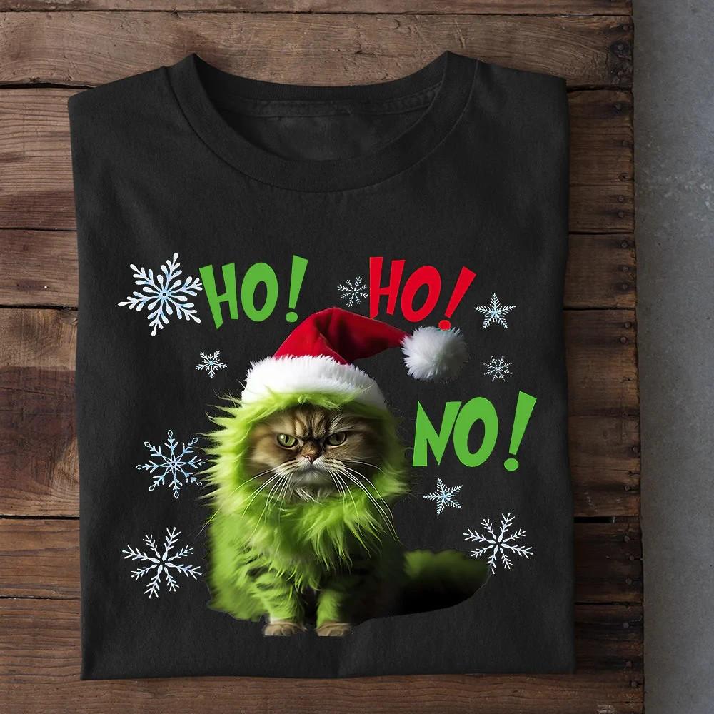 Cat Christmas T-shirt, Ho Ho Ho, Gift For Cat Lovers, Cat Tees SHirt