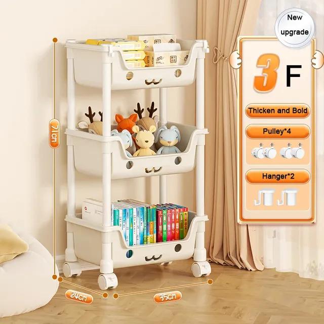 Toy Storage Trolley Bookshelf Snack Rack For Children Storage Organizer Bathroom Accessories Closet Organizer Kitchen Storage