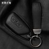 Genuine Leather Auto Key Fob Cover Case Housing Fit For Vw Volkswagen Golf 8 Skoda Octavia A8 Seat Leon Mk4 Protected Remote Key Ring Bag