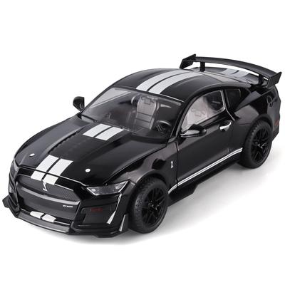 Mustang Sportwagenmodell im Maßstab 1/18, Spielzeuglegierung, Druckguss-Simulationsfahrzeuge, Pullback-Serie mit Ton und Licht für Geburtstagsgeschenke für Kinder