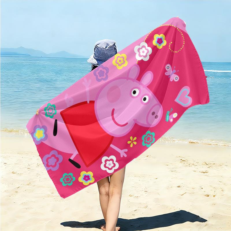 1Pc Peppa Pig Ice Cream Party Beach Towel Microfiber Beach Towel Thin Absorbent For Beach Swimming Yoga Bath Sports 0917106
