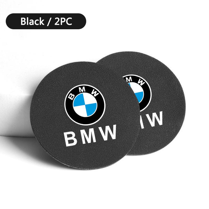 2pcs Suede Car Coaster Mat Water Cup Slots Non-Slip Pad For BMW M Performance F20 F40 F22 F30 E90 F32 F10 F06 F07 F46 M3 M4 M5