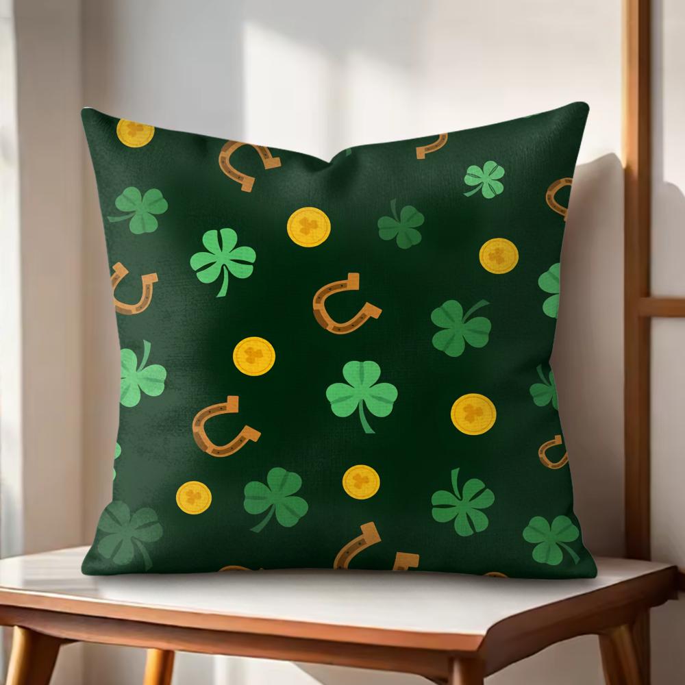 

Funny St Patricks Day Cushion Cover Natural Linen Organic Fabric DoubleSided Printing Couch Pillow Covers Home Decor 30x30cm