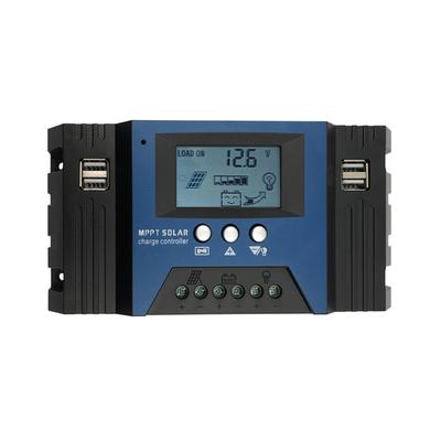 40A MPPT Solar Charge Controller 12 24V Auto Focus Solar Panel Controller Battery Intelligent Regulator with 4 USB Output Adjustable Parameter LCD Di