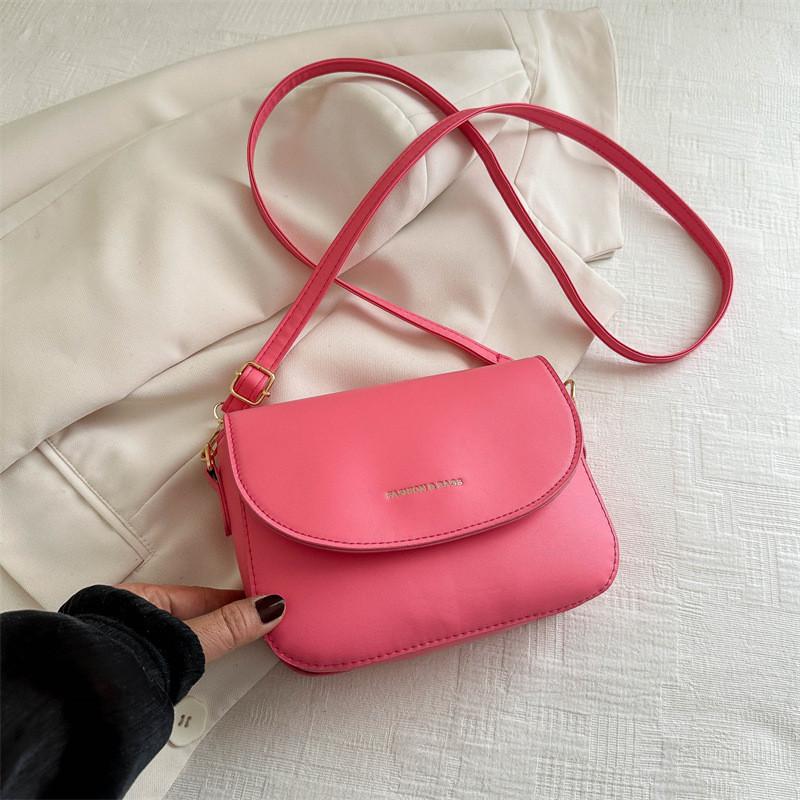 Trendy Candy-colored Saddle Bag In White Khaki Pink Green Brown Black
