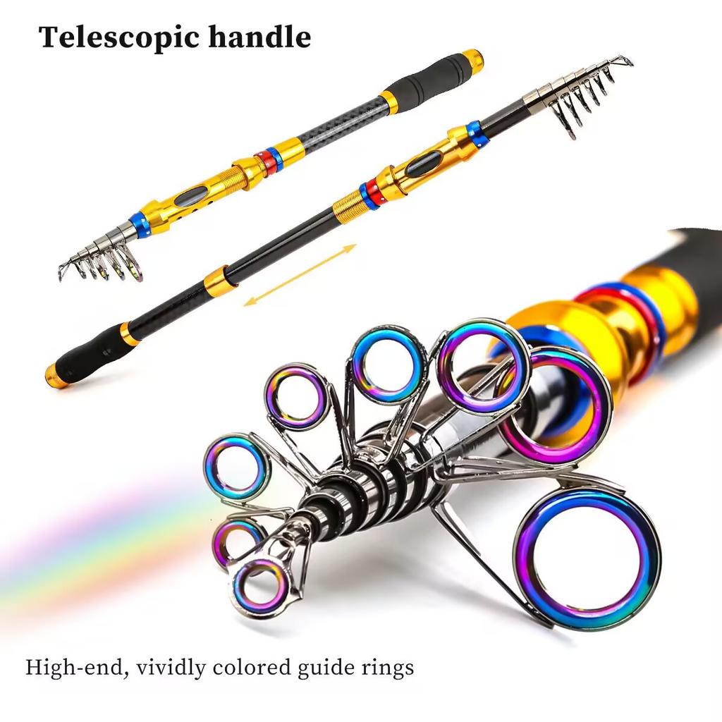 1.8m-3.6m Telescopic spinning rod carbon Fishing Rod Telescopic Fishing Rod Portable Bass Fishing Rods for Trout Carp Fishing Fishing Tackle