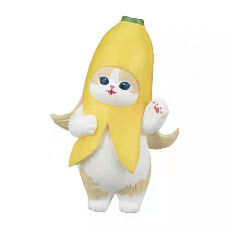 5Pcs Cartoon Cute Cat Doll Figure Toys Creative Fruits Kitten Ornaments Car Mini Ornament Desktop Decoration Holiday Gifts