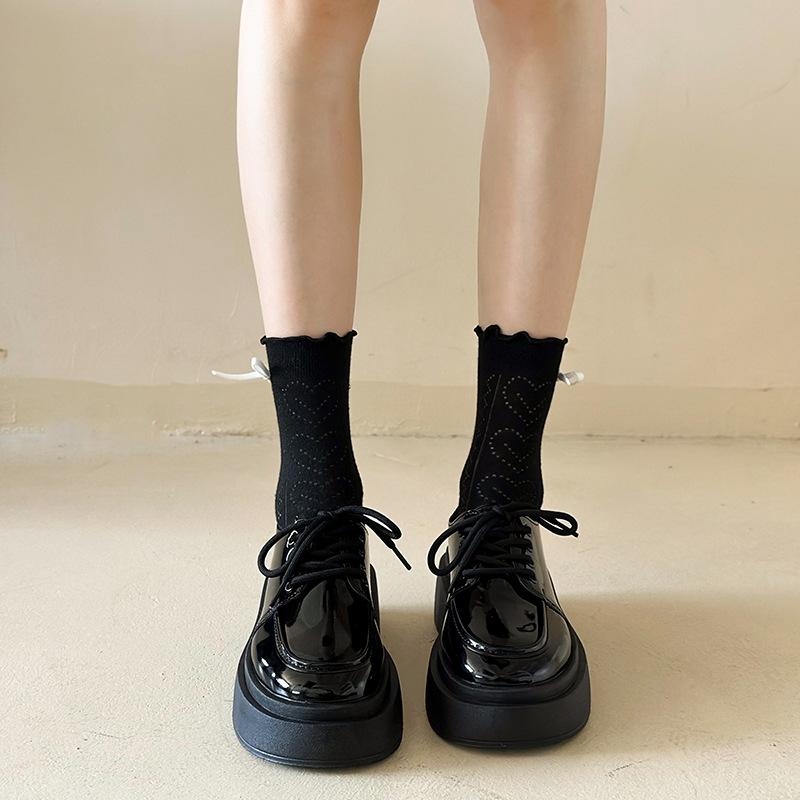 Britský styl platformové malé kožené boty, kožené dámské boty, podzimní a zimní nové Mary Jane japonské jk jednobotky