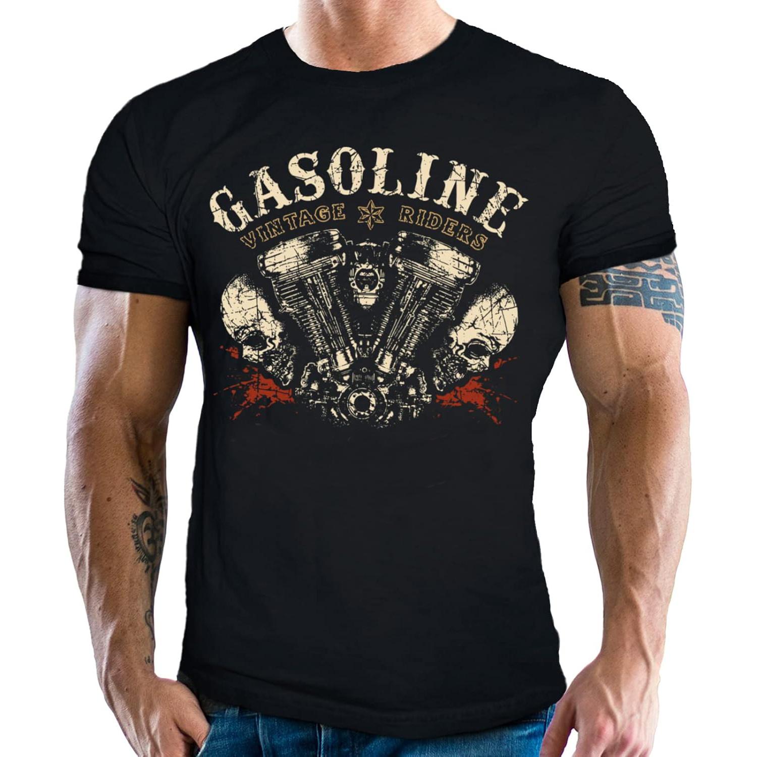 

Retro Skull Engine Biker Racer Vintage Riders T-Shirt 100% Cotton O-Neck Short Sleeve Summer Casual Mens T-shirt Size S-3XL 3XL