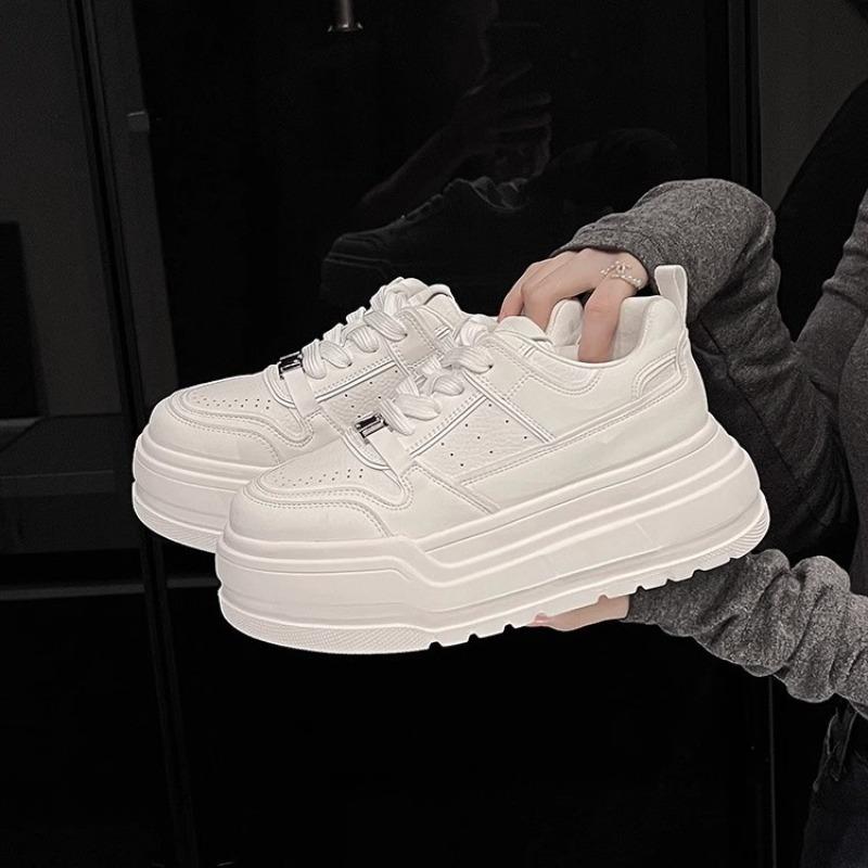 Drinking milk sheepskin home heightening casual little white shoes women's spring new versatile thick baseplate shoes women