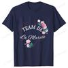 French Team Bride Squad T-shirt Flower Graphic Bridal Shower Wedding Tops Women Bachelorette EVJF Party Blouses Bridesmaid Tees