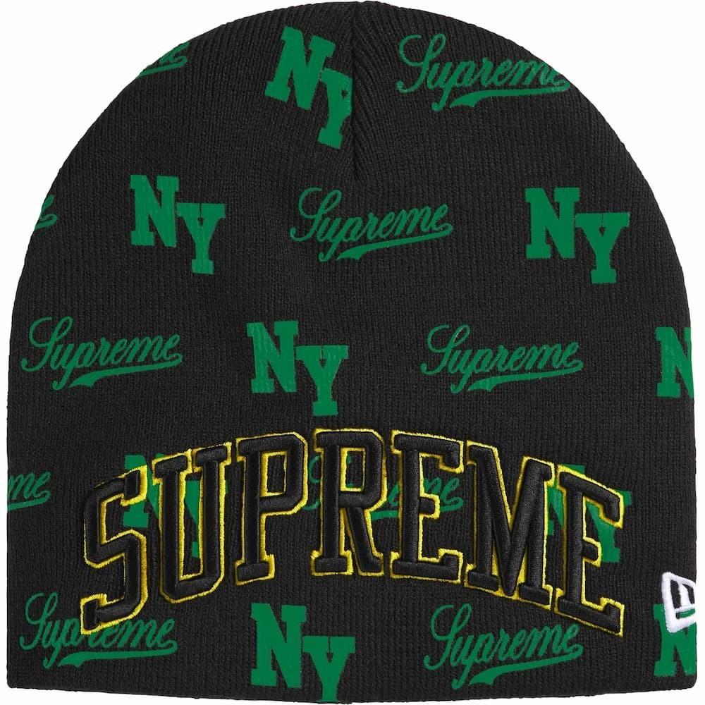 818972 Supreme New Era Шапка-бини с монограммой Черная One-Size