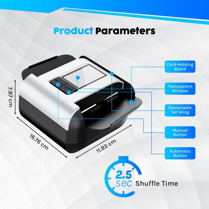 Mélangeur de cartes automatique ShopWise USB | Machine électrique rapide pour poker, blackjack, jeux de société &amp; mélange uniforme