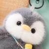 10-12Cm Cartoon Stuffed Animal Penguin Elephant Plushies Soft Toys Kawaii Small Capybara With Mini Bottle Charm Decoration