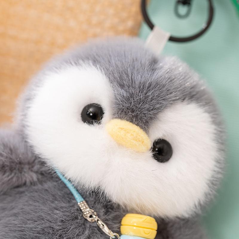 10-12Cm Cartoon Stuffed Animal Penguin Elephant Plushies Soft Toys Kawaii Small Capybara With Mini Bottle Charm Decoration