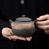 250ml Coarse Pottery Teapot Japanese Style Gold-Plated Iron Glaze Right Handle Teapot