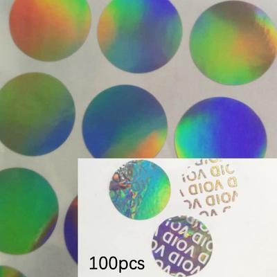 100 sztuk 2 cm Naklejki Laserowe Puste Okrągły Kształt Puste Anty-Demontażowe Etykieta Holograficzna Bezpieczeństwa Naklejka Uszczelniająca Taśma Uszczelniająca