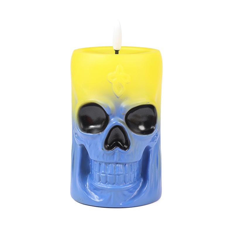 Halloween Decoration Pumpkin Lantern Ornament Funny Glowing Hand Skeleton Head Prop Store Scene Setup