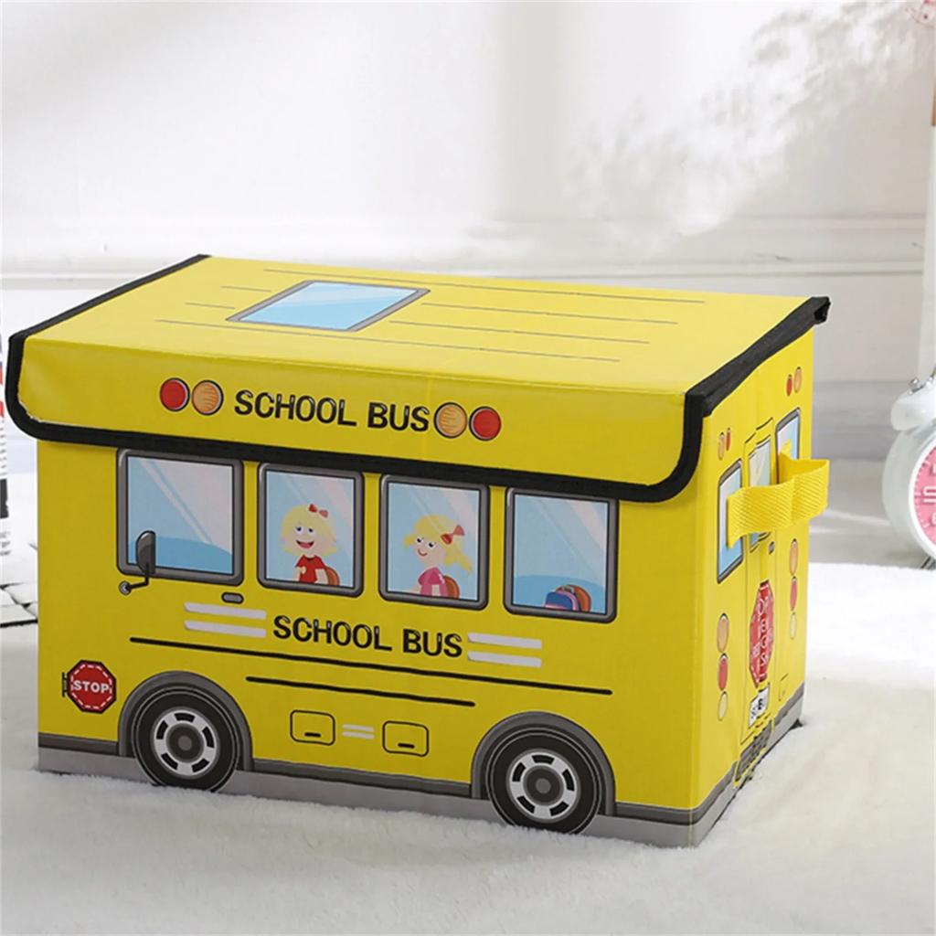1PC Waterproof Moisture-proof Toys and Snacks Storage Box Sundry Organizer Folding Cartoon Car Clothes Storage Box