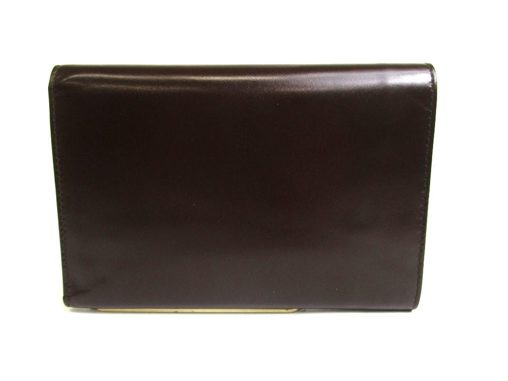 Authentic PRADA Dark Brown Leather Trifold Wallet Compact Wallet #a582 Open Box