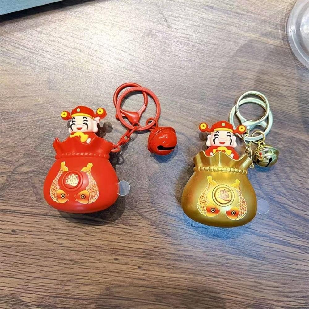 Blessing Bag Wealth God Voice Keychain Chinese New Year God of Longevity Pendant  Car Key Pendant