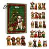 Huisdier Thema Vakantie Countdown Cadeaus Hond Adventskalender, 2D Acryl Rassen Ornamenten, 24 Dagen Kerstfeest Bedankjes voor Liefhebbers Kalender