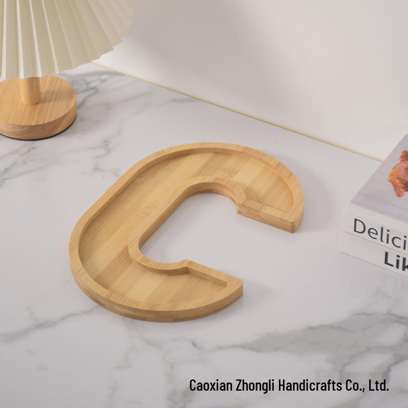 Bamboo Wood Letter Tray for Parties and Celebrations: Dessert, Deli, Fruit, or Dinner Plate
