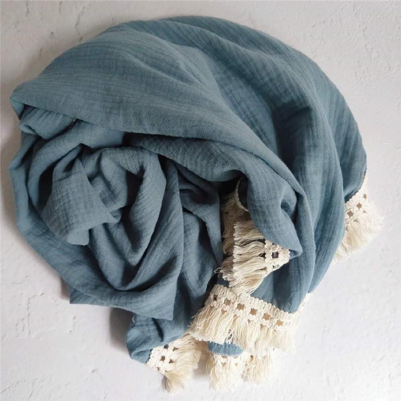 Coperte in mussola di cotone per neonato Coperta in nappa per neonato Copriletto trapuntato per neonato avvolgente in mussola di cotone