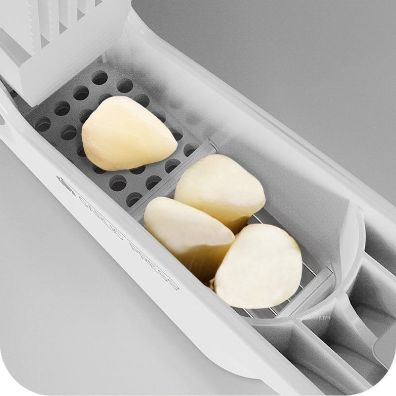 4-In-1 Garlic Mincer Crusher Slicer, Can Opener & Peeler,Multifunction Garlic Press Crusher Handheld Ginger Mincer Tool