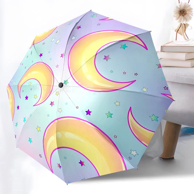 1pc Moon, Starry Sky Automatic Open/Close Umbrella - Portable Collapsible Umbrella with 8-Rib Stability, Fashion Lovers yy251017105