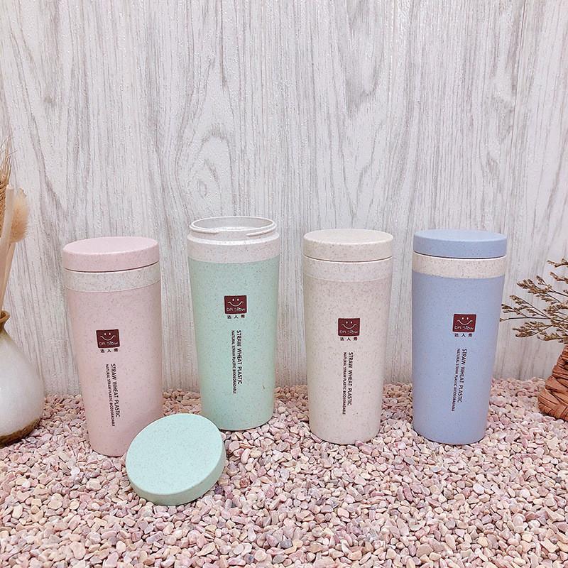 Travel Mug Thermo Bottle Office Coffee Tea Wheat Pattern Bottle Plastic Cups