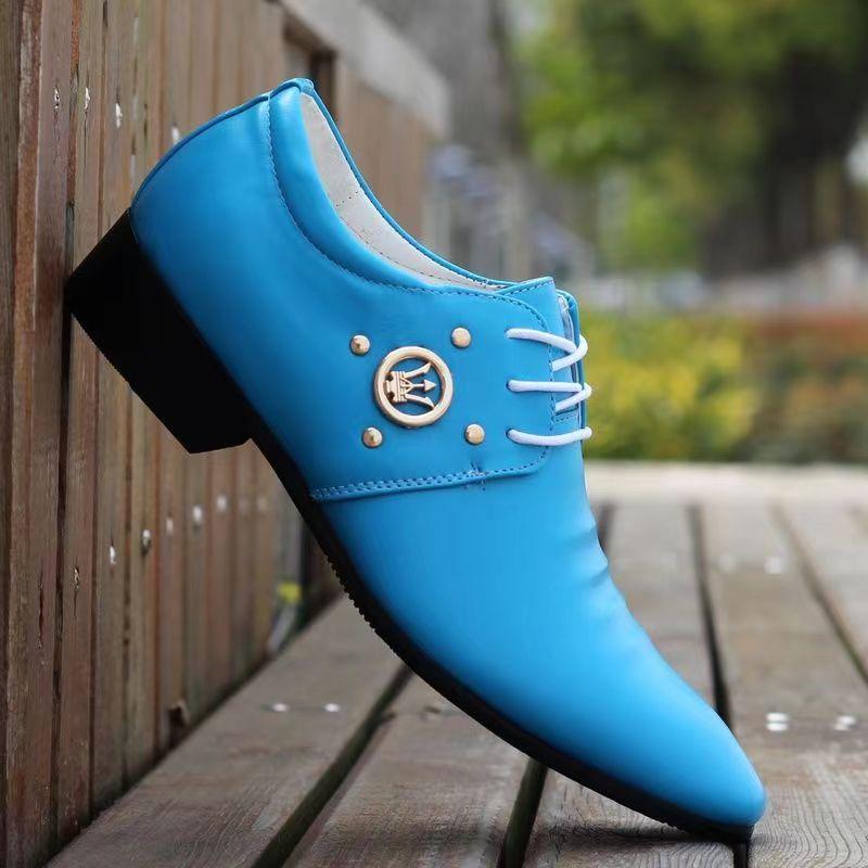 Moda Lujo Hombres Zapatos de Vestir Coloridos Zapatos de Cuero PU Moda Masculina Zapatos Italianos de Negocios Sapato Social Masculino Zapatos De Hombre