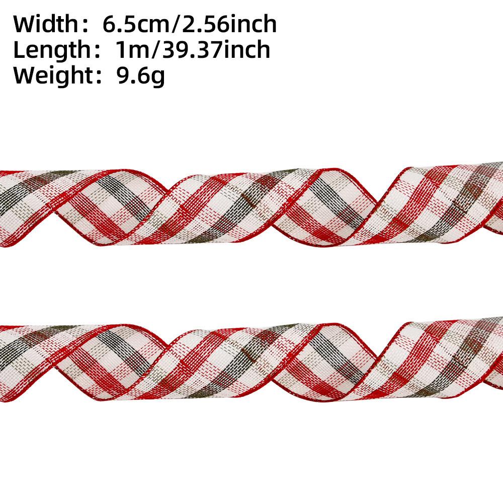 Colorful Checkered 65cm Polyester Ribbon For Holiday Gifts And Home Decor