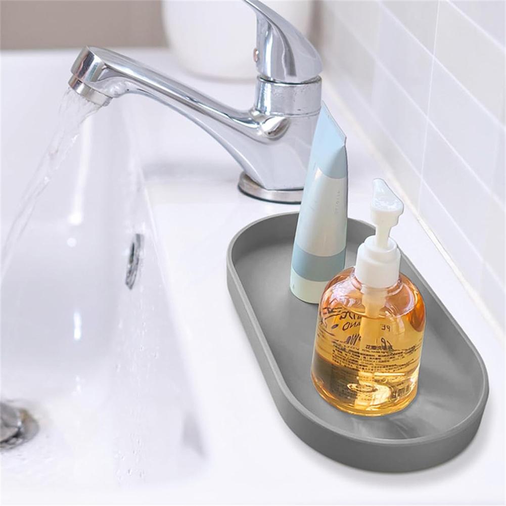 Countertop Organizer Silicone Bathroom Tray Soap Dispenser