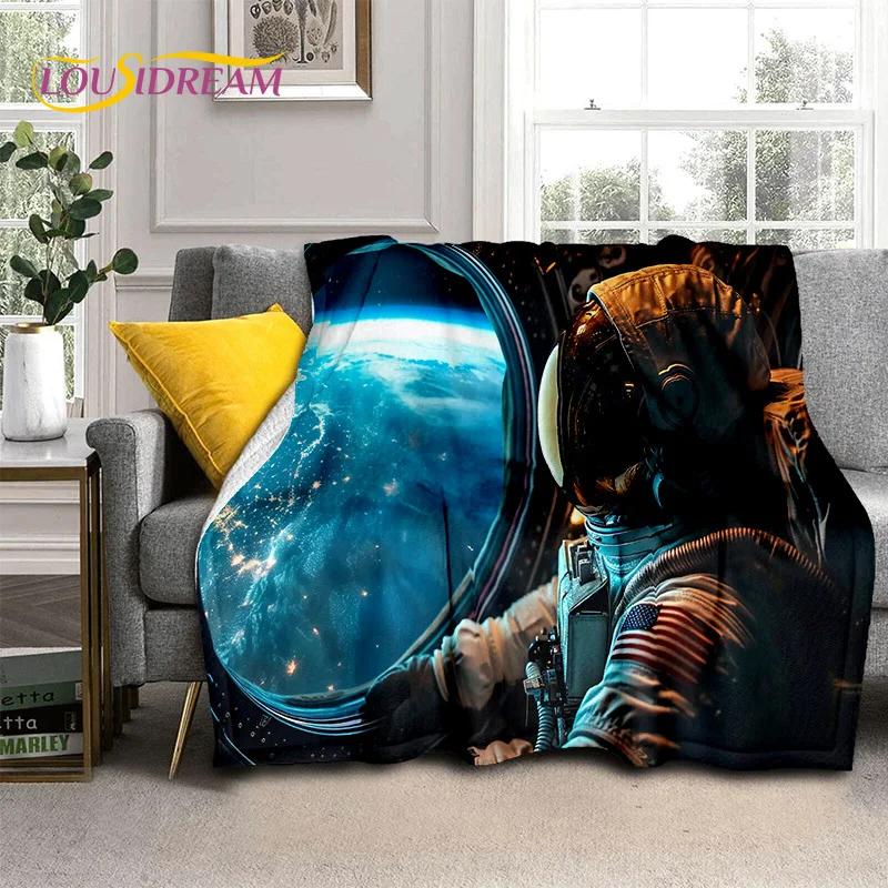 Astronaut Dream Universe Spaceman 3D Outer Space Cartoon Soft Blankets,Throw Blanket for Picnic Beds Home Bedroom Cover Kid Gift