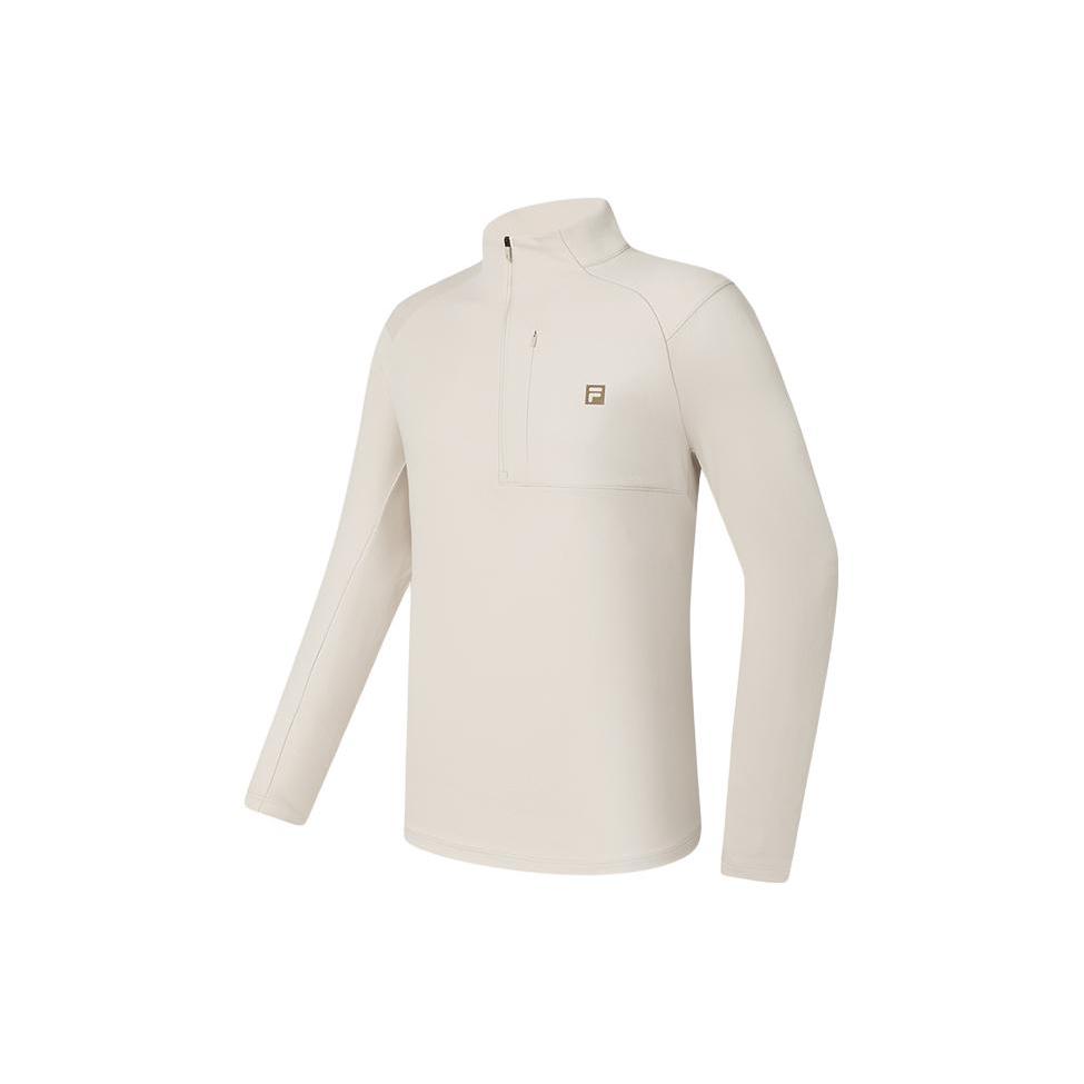 FILA EXPLORE T Shirts Men's Estate Gray Stand Collar Moderate Straight Fit A11M417201F-GY