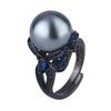 Jewelry Copper Bottom Gold-Plated Black Gold Personalized Bow Diamond Ring 14Mm