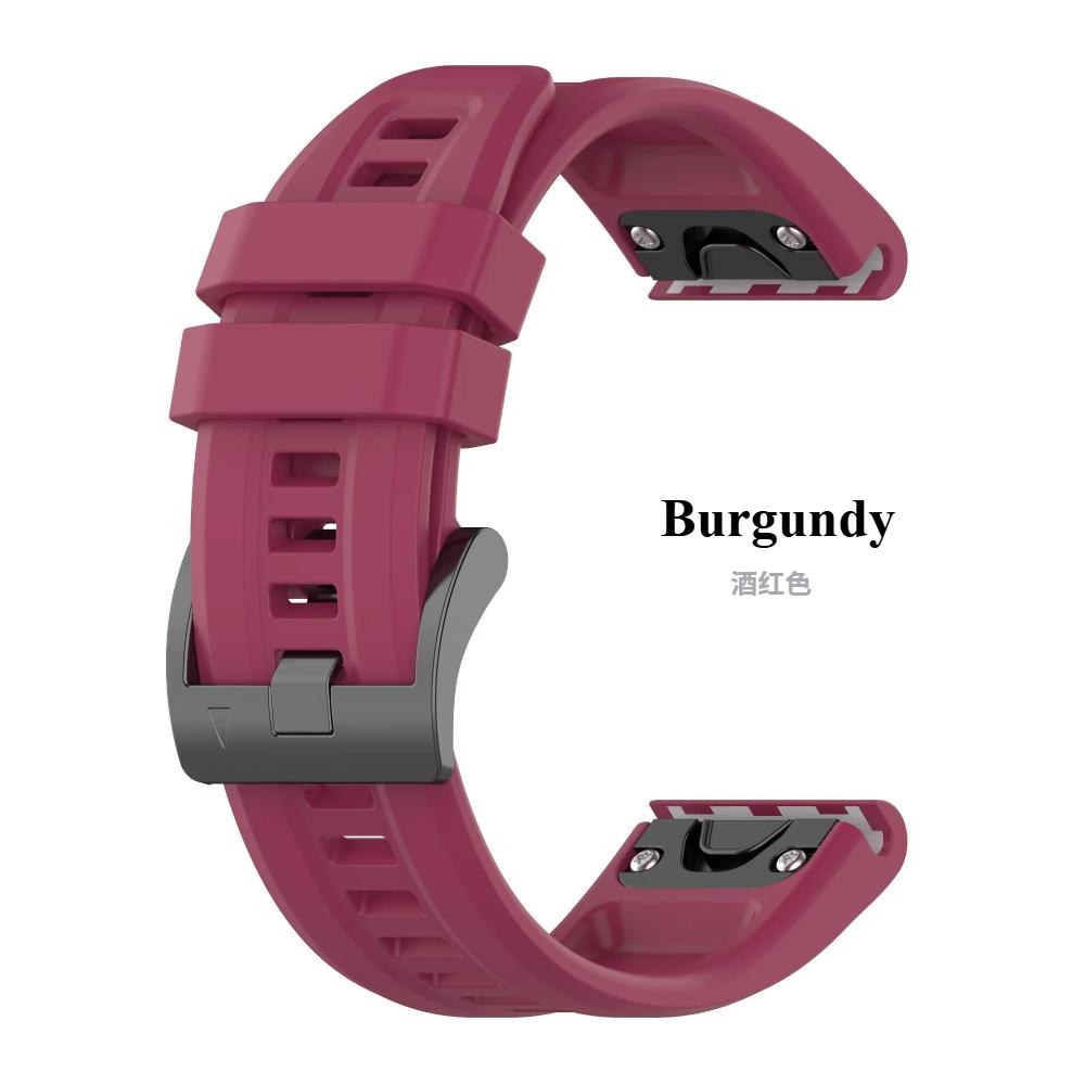 26mm 22mm 20mm QuickFit Silicone Strap For Garmin Fenix 8/Tactix 8/Enduro3/Fenix E 7X Bracelet Wristband Forerunner 965/955 Band